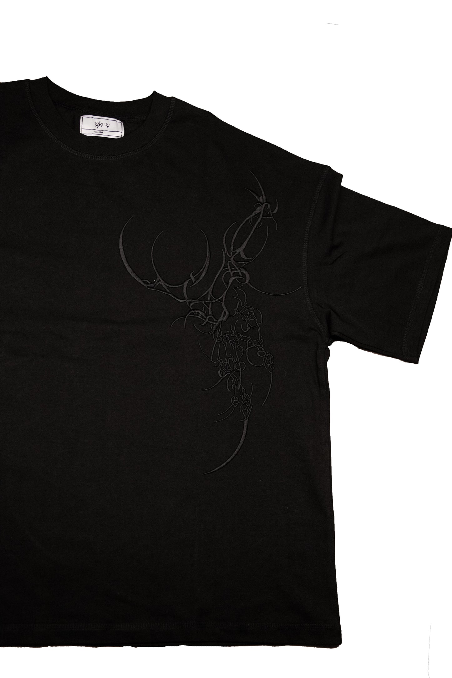 Overstitched tee black