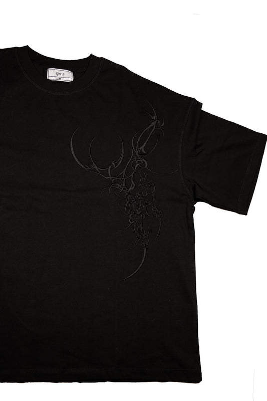Overstitched tee black