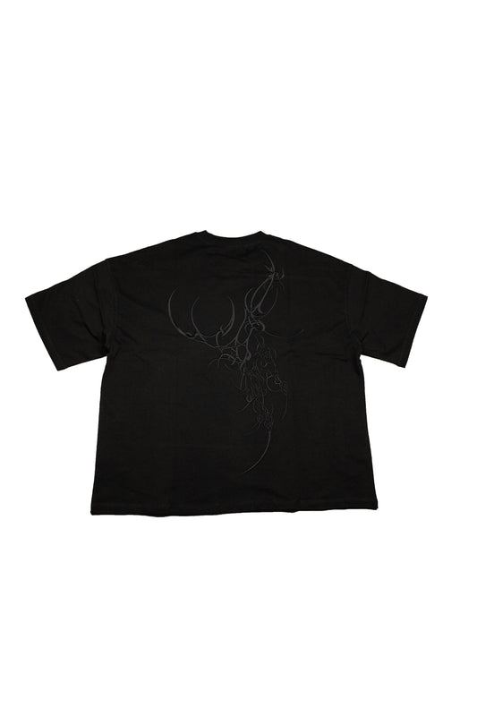 Overstitched tee black