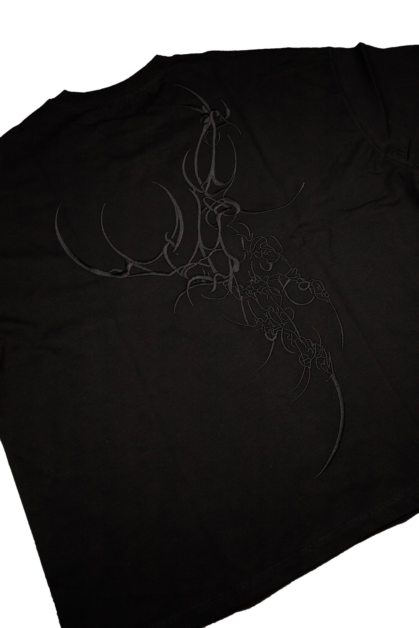 Overstitched tee black